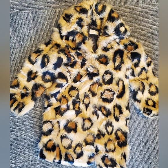 Michael Kors Mega Cat Faux Fur Jacket Coat sz XS - Picture 8 of 12